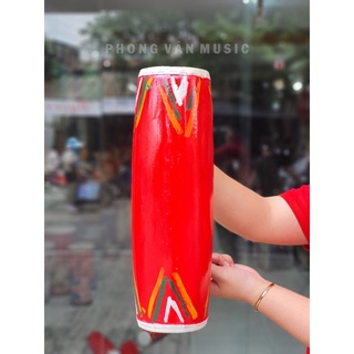 Trống cơm trẻ em gỗ mặt da kích thước 10x38cm (đường kính x cao)