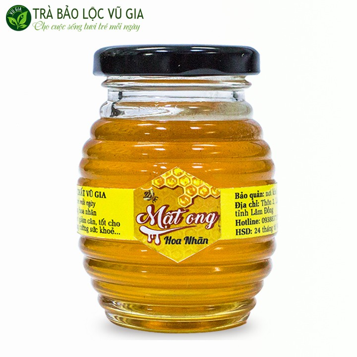 Mật Ong Hoa Nhãn Nguyên Chất Bảo Lộc Vũ Gia 200ml - Hỗ trợ tiêu hóa, tiểu đường, giảm cân - Đã được kiểm nghiệm y tế
