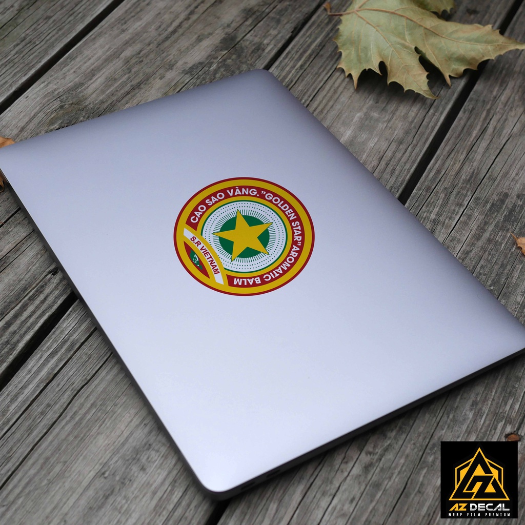 Tem Dán Xe Máy Laptop Điện Thoại Mũ Nón Bảo Hiểm Mẫu Cao Sao Vàng | DVT-SAOVANG | Team Sticker Hình Dán Logo Việt Nam