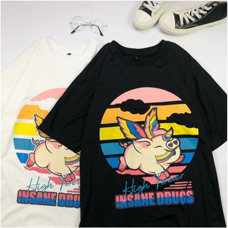 Áo Thun Tay Lỡ INSANECLO DRUGS TEE Unisex (Trắng/Đen)