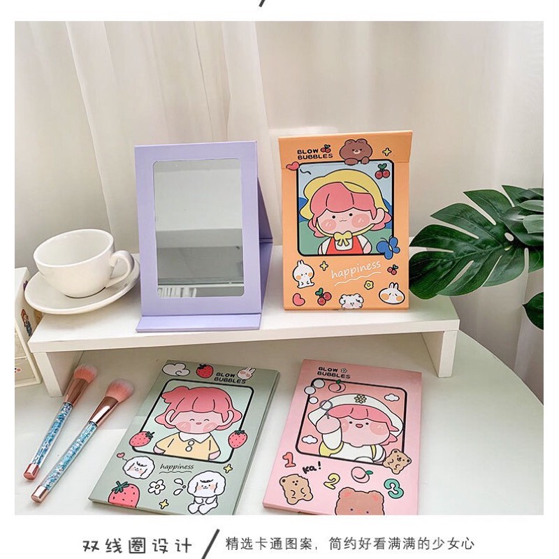 Gương Trang Điểm Để Bàn Gấp Gọn Hình Quyển Sách Siêu Cute KT: 21x14,5cm