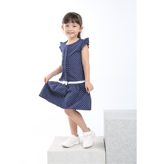 Váy bé gái suông đuôi cá vintage Green Leave. HA0170 (2 màu)