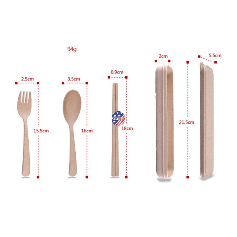 Bán Sỉ Bộ Thìa Đũa Dĩa Lúa Mạch Ăn Trưa Văn Phòng - Bộ Muỗm Nĩa Cá Nhân