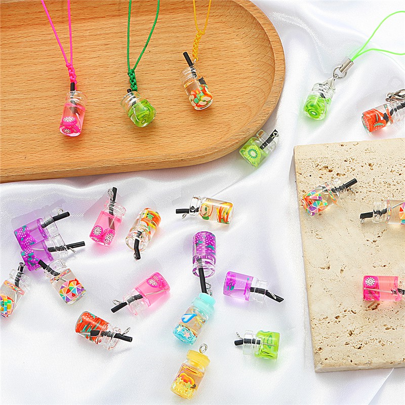 BEADIA Mặt Vòng cổ Lọ Điều Ước Thủy Tinh Mini Lấp Lánh (Có Lỗ)