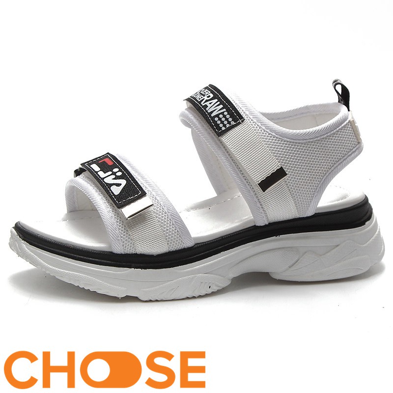 📘 Giày Nữ Sandal hàn quốc Choose Dáng Thể Thao Quai Ngang Dán Tăng Chiều Cao Đế Cao Su⚡G15K4