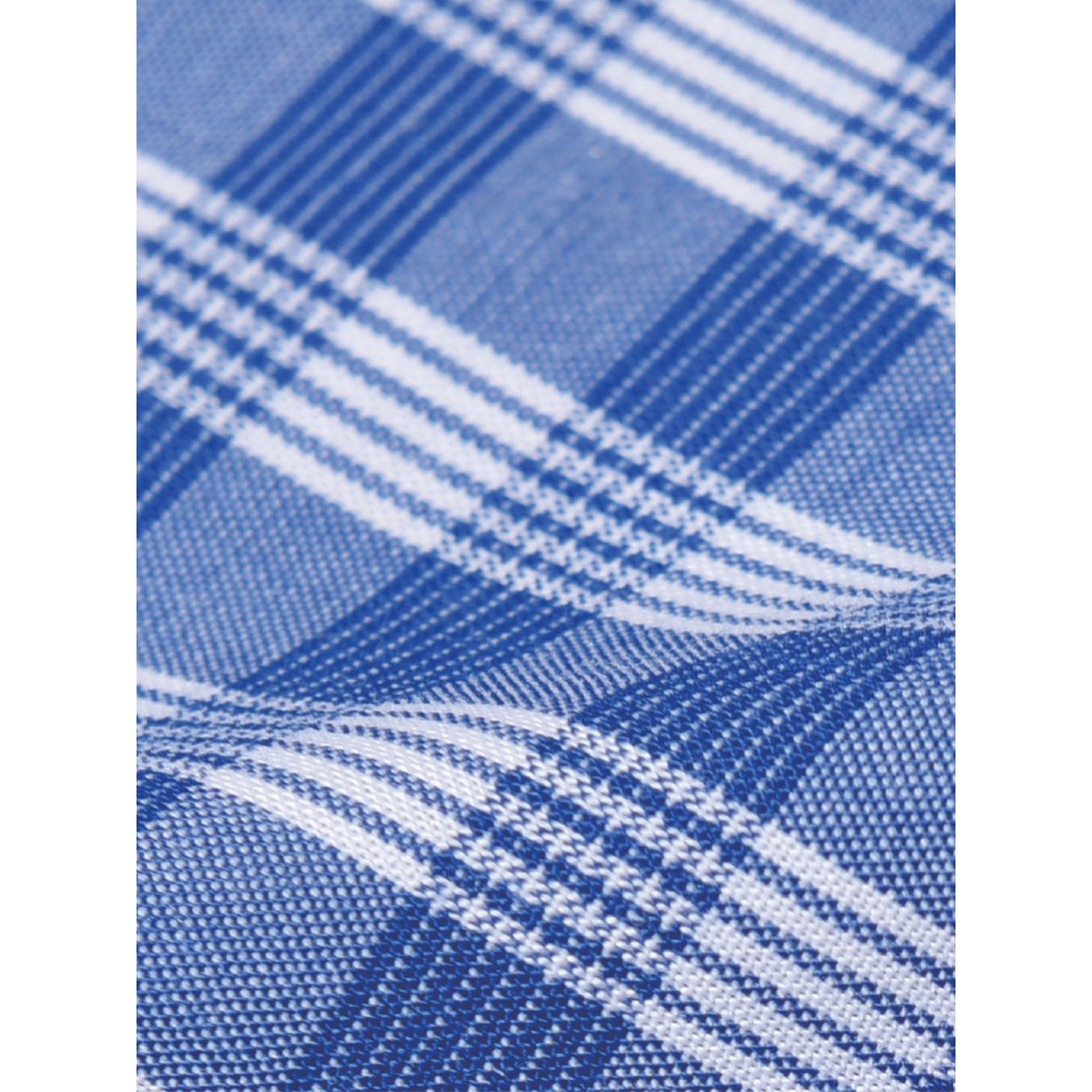 Áo Sơ Mi Nam Ngắn Tay Owen BA22555NT Sơ Mi Cộc Tay Công Sở Cao Cấp Màu Trắng Kẻ Caro Xanh Đậm Vải Sợi Tre Dáng Body Fit | BigBuy360 - bigbuy360.vn