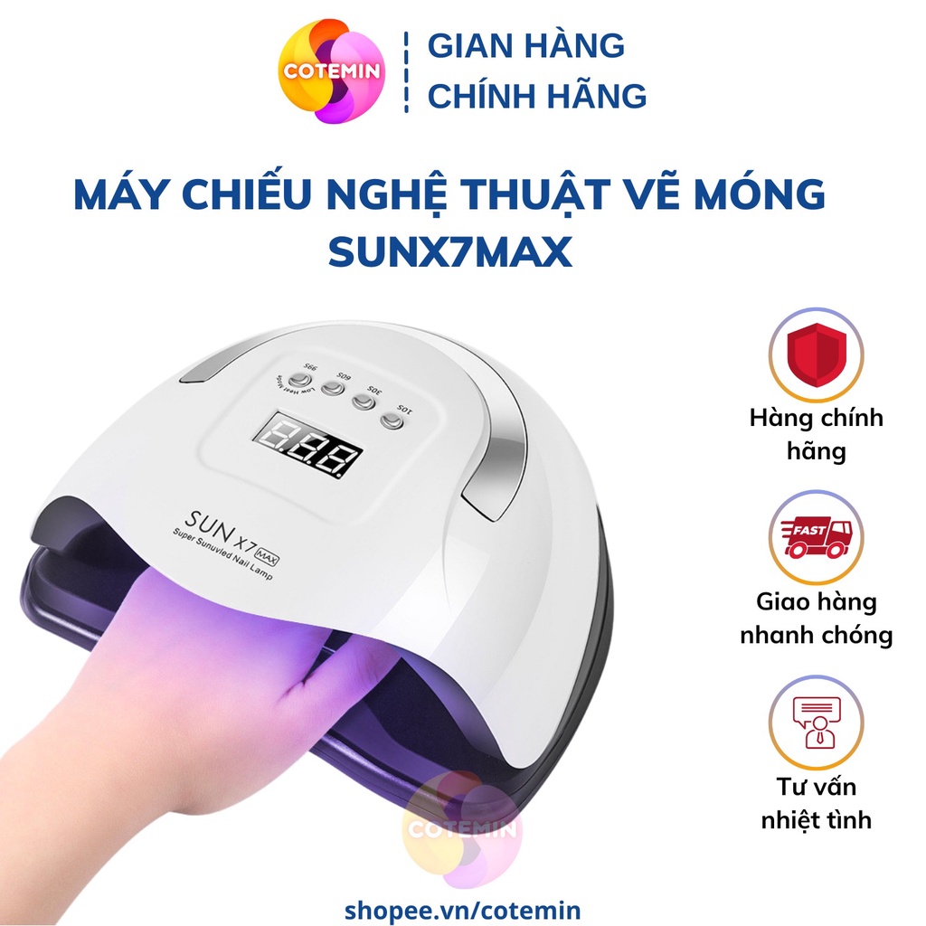 Máy hơ gel SUN X7 MAX 180W dùng hơ khô gel móng nail nhanh chóng tiện lợi COTEMN