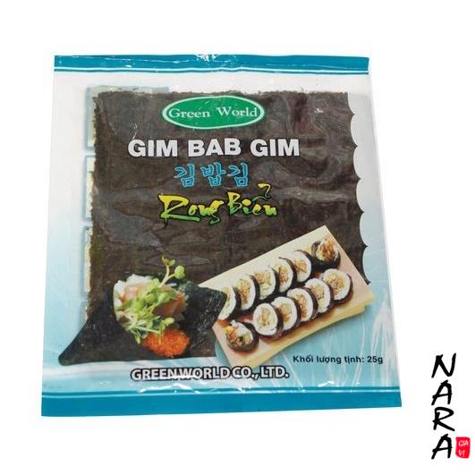 RONG BIỂN CUỘN CƠM SUSHI GIM BAB GIM 10 LÁ SẤY NGUYÊN CHẤT 100%