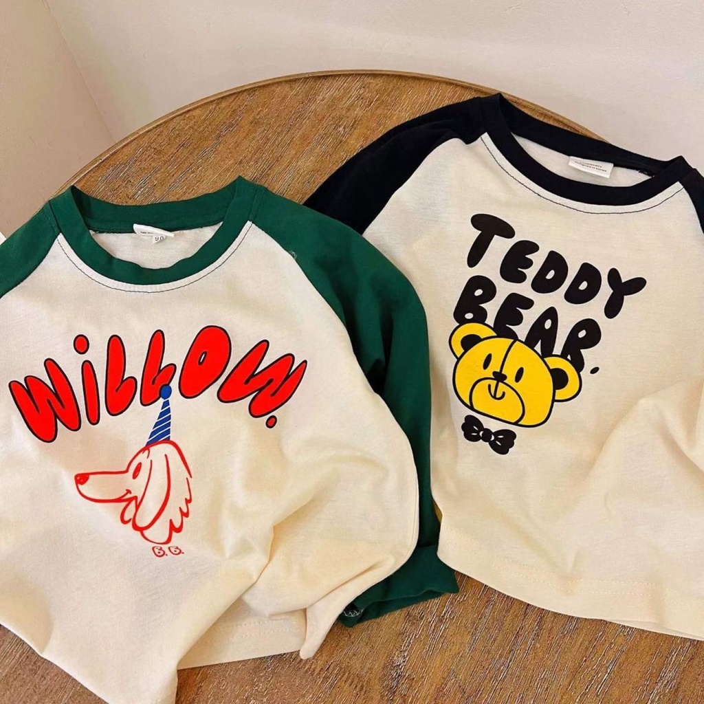 Áo Thun 100% Cotton Nguyên Chất Tay Dài Phong Cách Nhật Bản Hàn Quốc Thời Trang Xuân Thu Hàng Mới Dành Cho Trẻ Em 2022