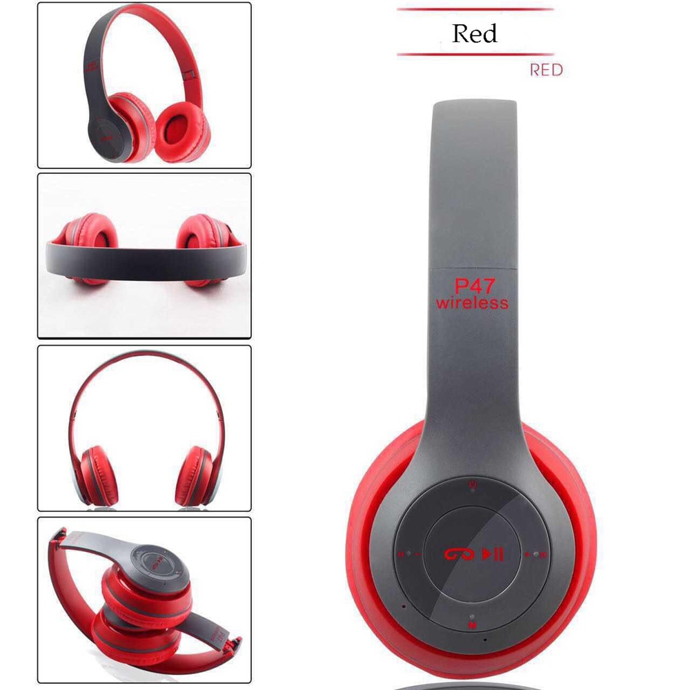 P47 Wireless Headphones Bluetooth 5.0 Headset Music Foldable Stereo Adjustable Earphones With Mic for phone Pc FM TF Card