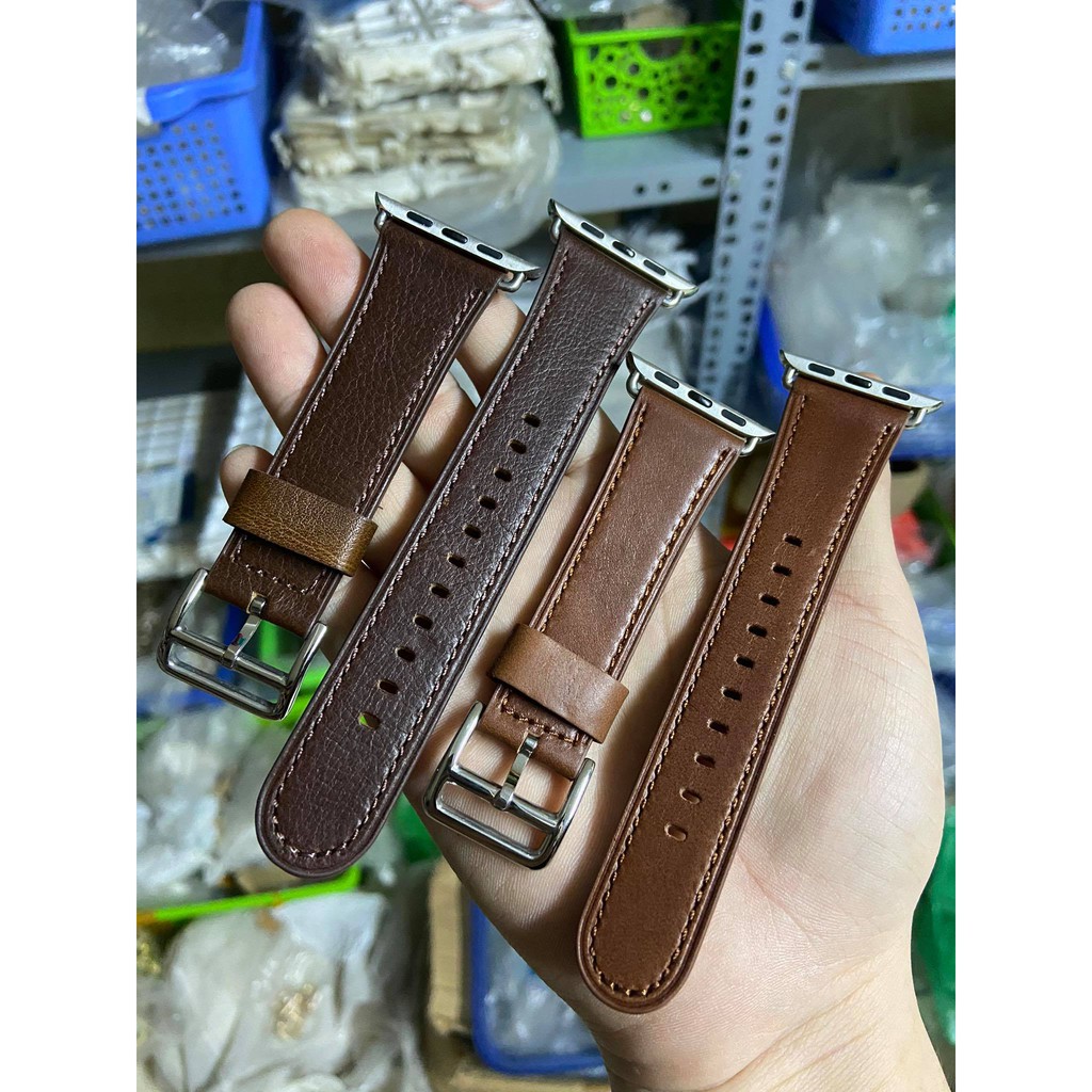 Dây đeo bằng da bò size 38/40mm 42/44mm chuyên dụng cho Apple Watch series se/6/5/4/3/2/1