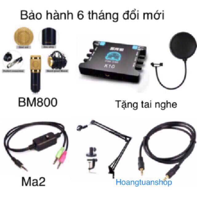 Bộ thu âm ks108 kẹp lọc dây livestream bm900 vàng ( 5 bộ)