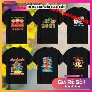 Áo thun tết 2021, áo thun tết tân sửu, áo chúc mừng năm mới, vải cotton mịn mát, áo thun nam nữ