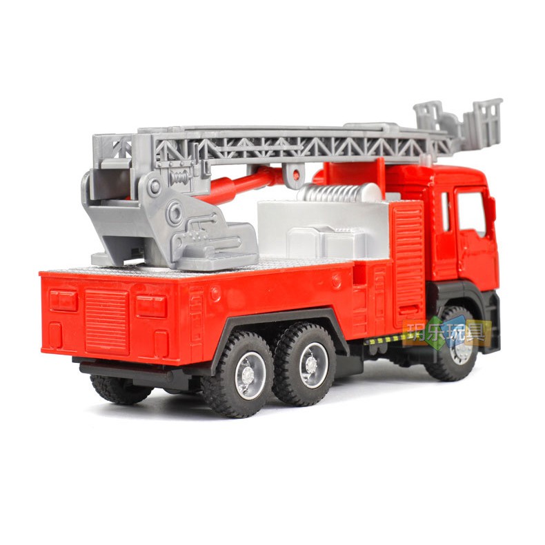 MÔ HÌNH Xe Thang Cứu Hỏa, Xe đồ chơi đầu Kim Loại chống va đập, có nhạc và đèn cho bé  | MINIAUTO tỷ lệ 1:50