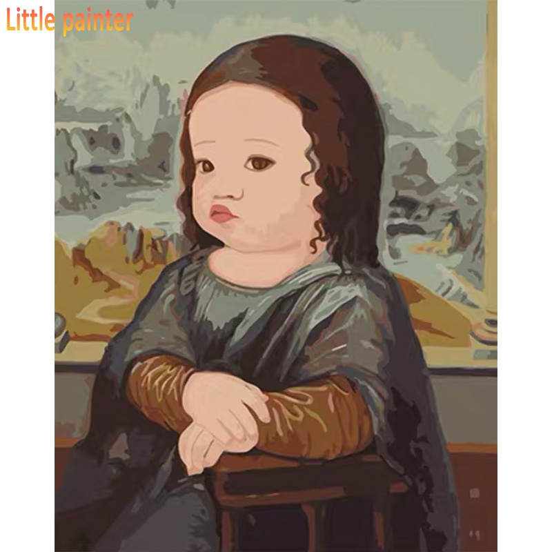 Bộ tranh tô sơn dầu hình Mona Lisa 40 * 50cm