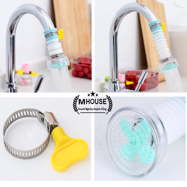 Đầu Vòi Rửa Chén Tăng Áp, Đầu Nối Vòi Rửa Chén Bát Xoay 360 độ Vòi Sen Vòi Nước