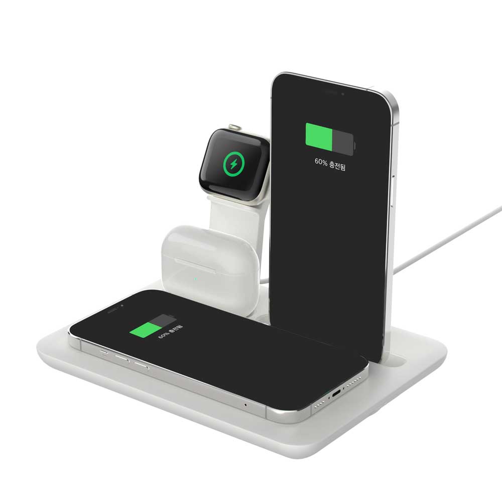 Sạc không dây 6 in 1 Mewland C6 15W tích hợp sạc điện thoại, đồng hồ, airpod tiện lợi chính hãng