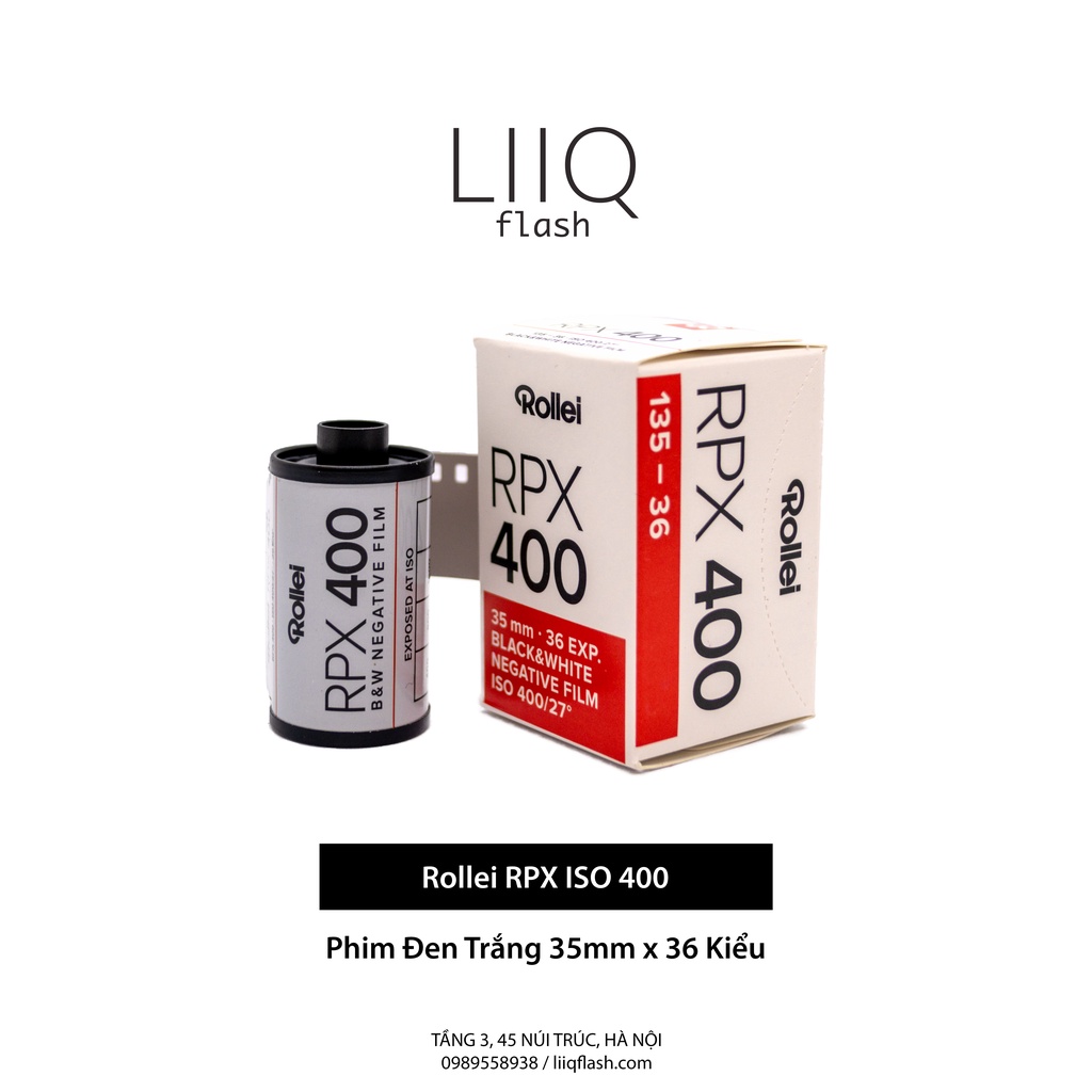 Phim Rollei RPX ISO 400, Đen Trắng B&W, 135/35mm x 36 Kiểu, In Date Cho Máy Chụp Ảnh Film - LIIQ Flash