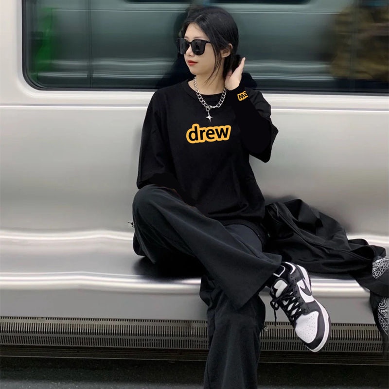Áo đôi Sweater mặt cười Drew đen trắng, chất vải dày siêu ấm dễ phối đồ