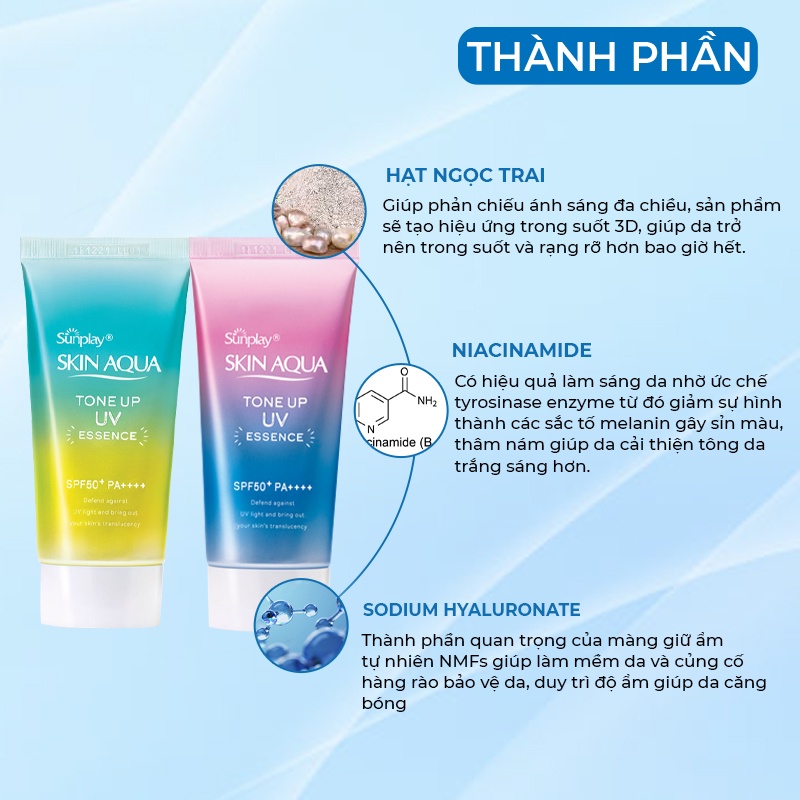 Kem Chống Nắng Kiềm Dầu Nâng Tone Sunplay Skin Aqua Hàn Quốc Tone Up Uv Milk 80ml Giúp Bảo Vệ Da Giúp Da Trắng Sáng