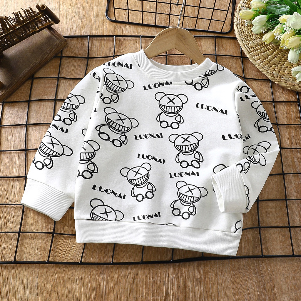 Áo Thun Tay Dài Bằng Cotton Trơn Thời Trang Mùa Thu Dành Cho Trẻ Em 2283