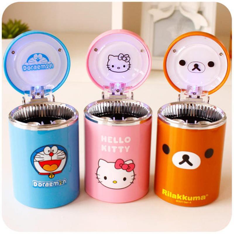 Gạt Tàn Thuốc Hình Hello Kitty / Doremon Có Nắp Đậy Tiện Lợi 10