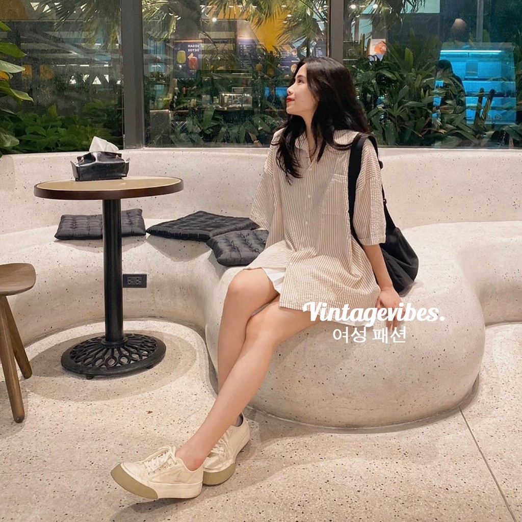 [FREESHIP] Áo sơ mi Hàn Quốc dáng rộng kẻ sọc nhiều màu Ulzzang (hàng QC) - Ảnh thật 1000%