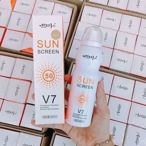 Kem chống nắng toàn thân dưỡng trắng da dạng xịt SUN SCREEN V7 - BX3731