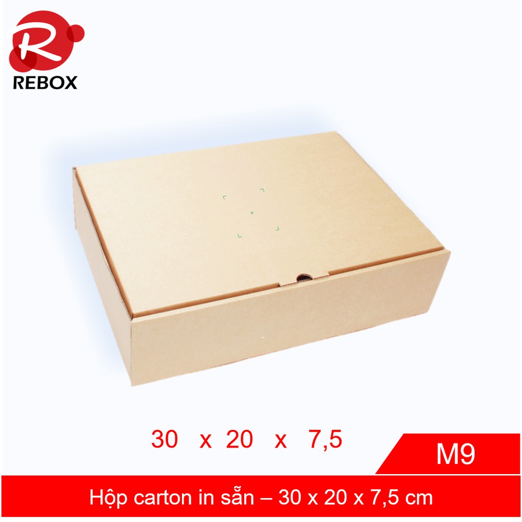 Hộp 30x20x7,5 cm - 50 hộp carton trơn có nắp gài tiện lợi (kèm ảnh thật)