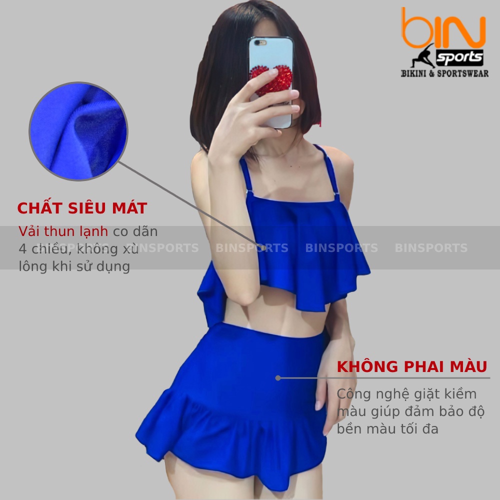 Bikini Bộ Bơi Nữ Quần Váy Hai Mảnh Freesize Bin Sports BHV129