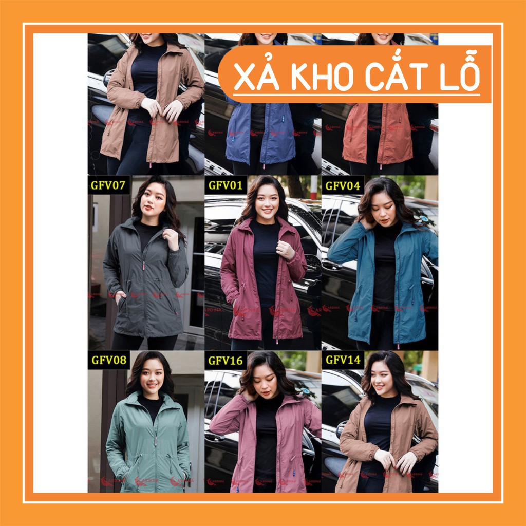 Áo Gió Nữ 2 Lớp Lót Luới CARDINA Dáng Dài Siêu Phẩm Cản Gió, Chống Nước, Áo Khoác Dù Nữ