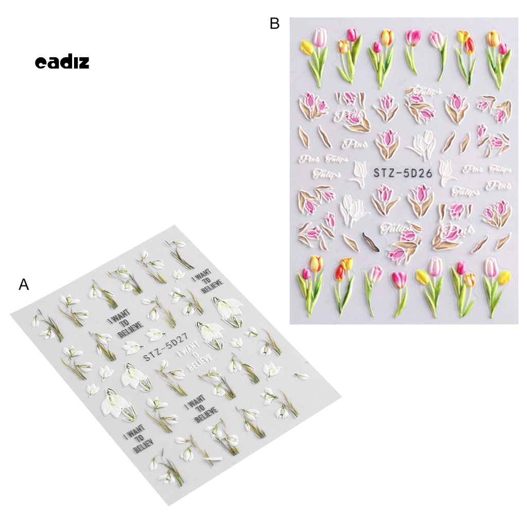 Phụ Kiện Trang Trí Móng Tay Siêu Nhẹ Hình Hoa Tulip Dễ Thương