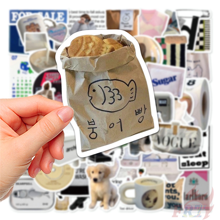 Set 55 Món Đồ Chơi Chất Lượng Cao ❉ Set 03 Sticker Dán Trang Trí Màu Trắng Đen Phong Cách Bắc Âu Cổ Điển ❉ Miếng Dán Decal Chống Thấm Nước Thời Trang