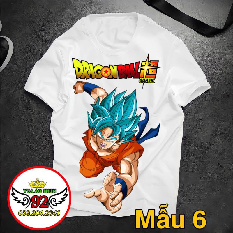 Áo Songoku Super Saiyan Blue - in thấm vào sợi vải, hình in sắc nét, không bong tróc, không phai khi giặt, nhiều mẫu