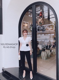 SÉT bộ TAY PHỒng + QUẦn TAG HOA