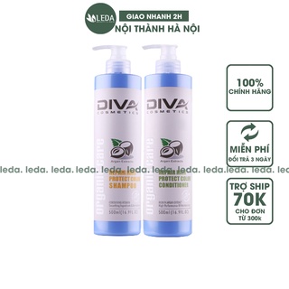 Dầu gội Diva giữ màu phục hồi hư tổn cho tóc nhuộm,uốn ép 750ml LEDA