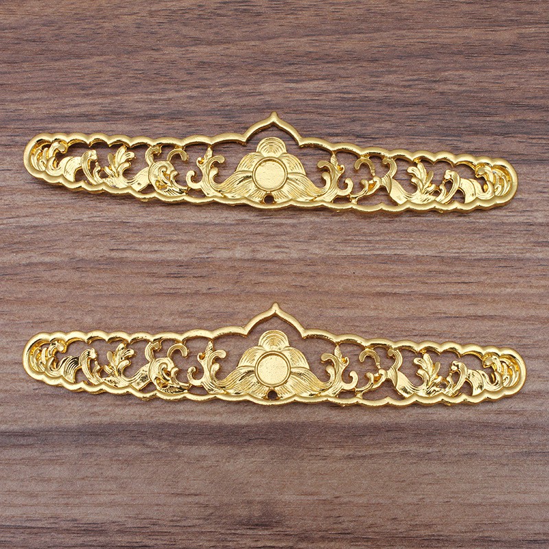 [Nguyên liệu làm trâm] 1 phiến đúc họa tiết dài làm kim quan 28*140mm
