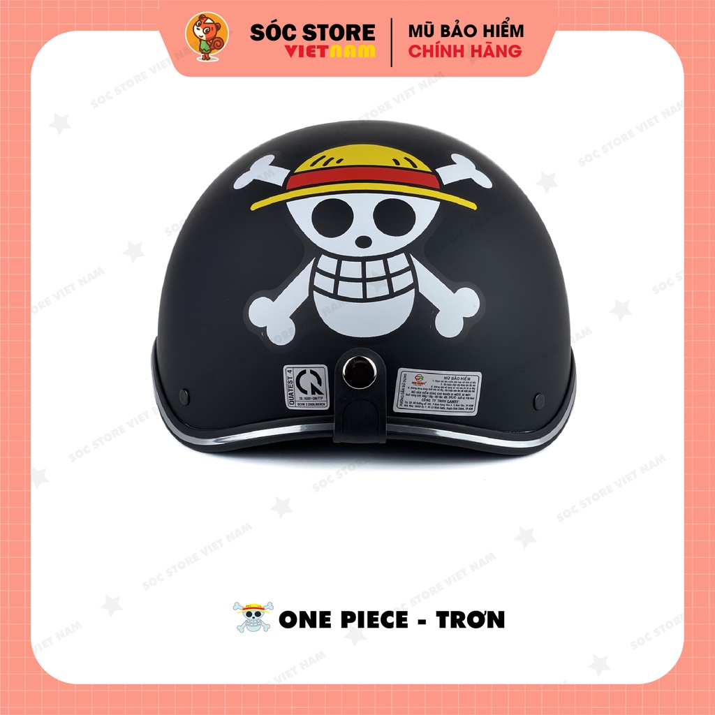 Mũ bảo hiểm nửa đầu 1/2 One Piece Sóc Store kèm kính phi công, kính UV