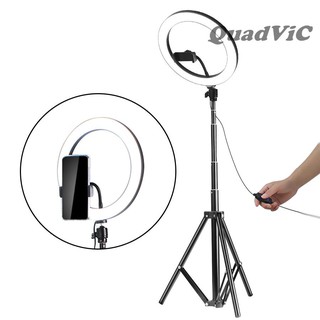 Combo Vòng Đèn Led 3 Chế Độ Sáng Ring Fill Lighting Live Streaming 26cm + Chân Tripod 2m + Đầu kẹp điện thoại