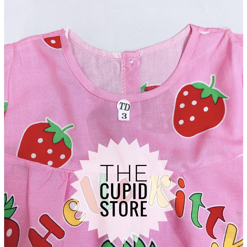 [GS1] Đồ bộ chất liệu tole lanh 2 da loại 1 cho bé gái từ 3-5 kg - The Cupid Store