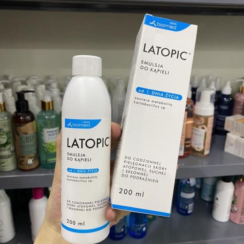 Nhũ tương tắm Latopic 200ml & 400ml dành cho da Nhạy Cảm /kích ứng.