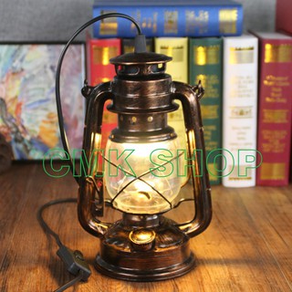 Đèn bão [2in1] Cắm điện +Chạy Dầu phong cách cổ điển, đèn ngủ, đèn trang trí, đèn decor, đạo cụ, món quà độc đáo ý nghĩa