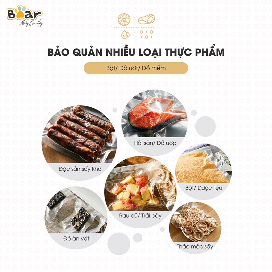 Máy hút chân không thực phẩm Bear VS-B01V1 bảo vệ thực phẩm tươi ngon hơn