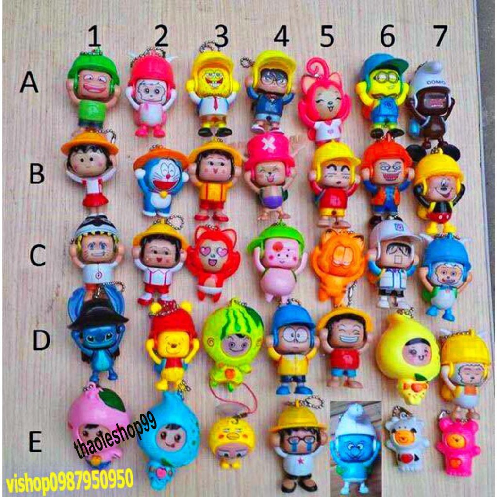 -Móc khóa chibi hình búp bê thay đổi khuôn mặt-Móc khóa cảm xúc-Móc khóa chibi thay đổi khuôn mặt