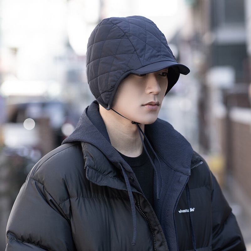 Mũ Cotton Lót Lông Cừu Giữ Ấm Che Tai Chống Gió Kiểu Hàn Quốc Thời Trang Thu Đông Cho Nam Và Nữ