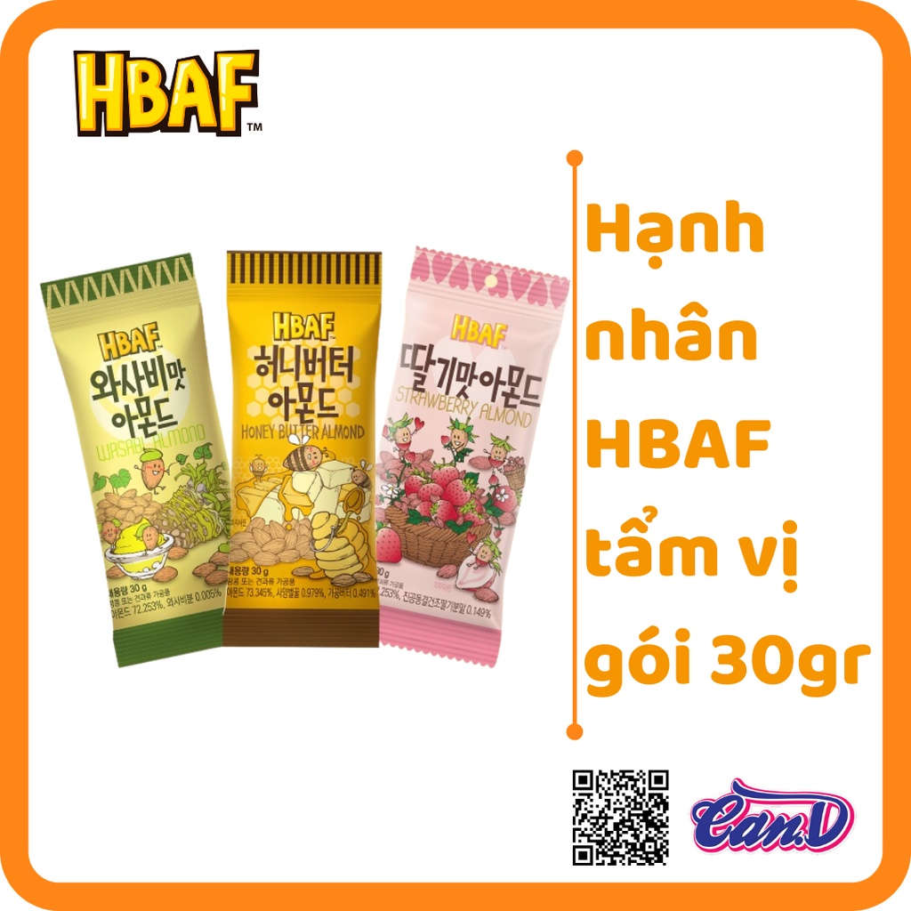 (3 vị) Hạnh nhân HBAF tẩm vị gói 30gr