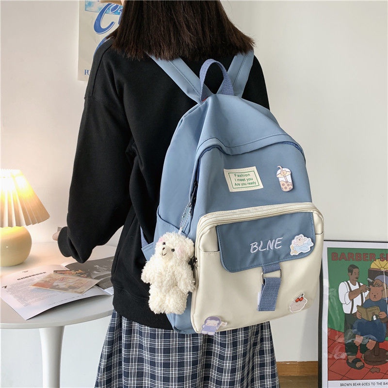 Balo Đi Học Vải Canvas Cỡ Lớn Phong Cách Nhật Hàn Trẻ Trung