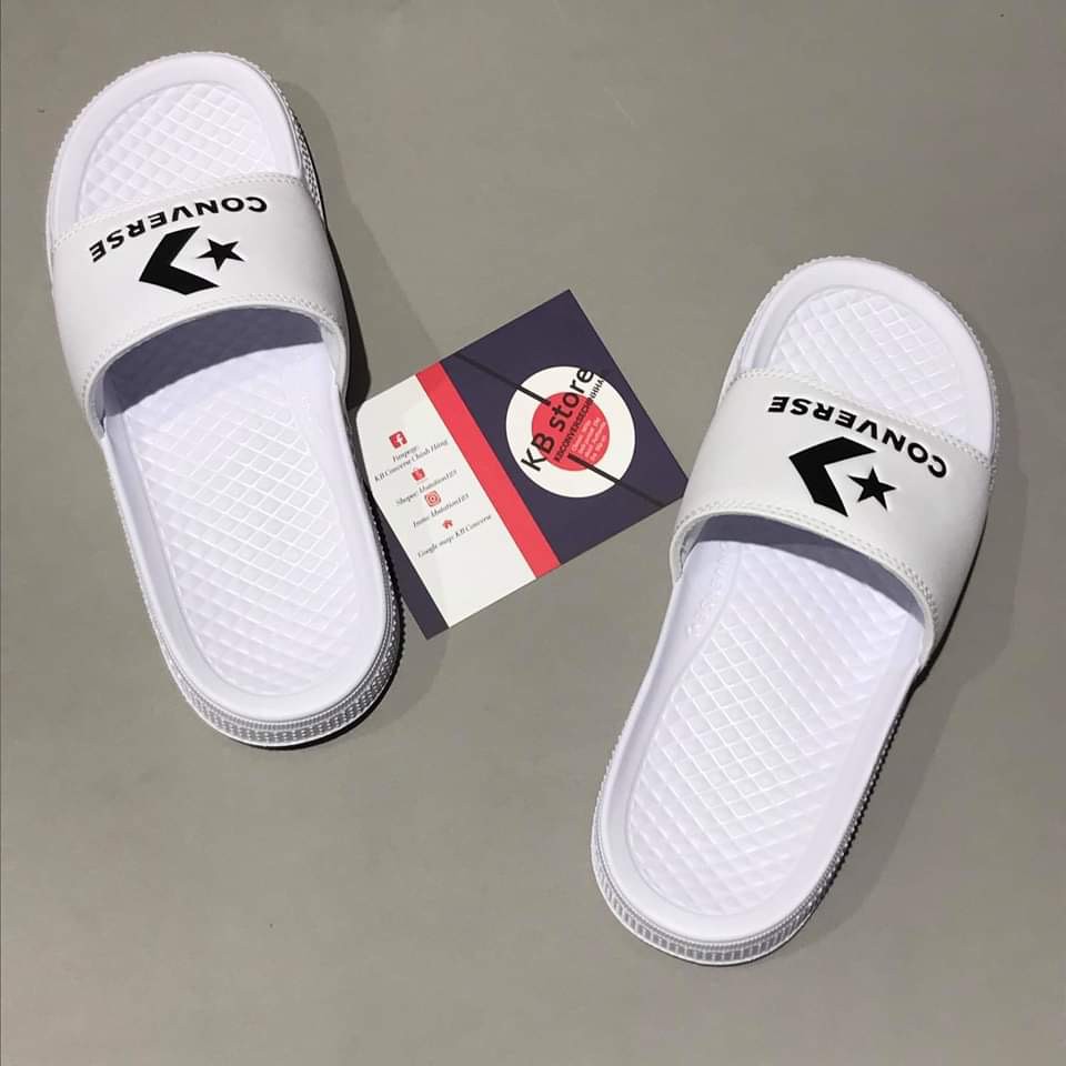 Dép Converse quai ngang Slide Slip White