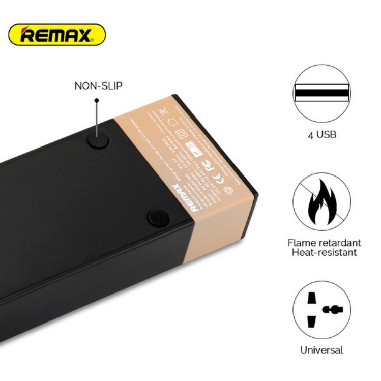 Ổ cắm điện đa năng tích hợp 4 cổng USB Remax RU - S2