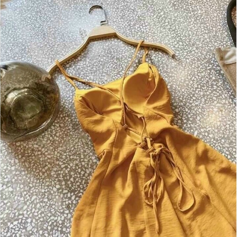 Đầm maxi đi biển đan dây lưng chéo xẻ tà nóng bỏng Holiday BT084